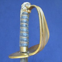 British Victorian 1846 Pattern Naval Warrant Officers Sword, Rare Black Grip with Lion Pommel 7